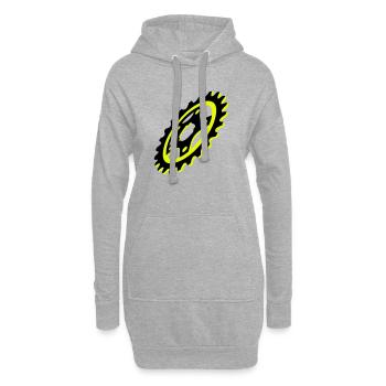 Graphique de plateau de vélo - Sweat-shirt à capuche long Femme - gris chiné - Devant