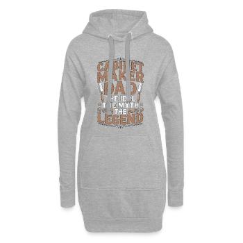 Ébéniste Papa L’idole Le Mythe Le Menuisier - Sweat-shirt à capuche long Femme - gris chiné - Devant