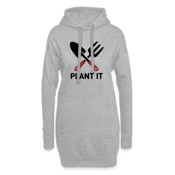 Logo Plant It d’outil de jardin - Sweat-shirt à capuche long Femme - gris chiné - Devant