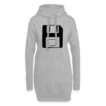 Cadeau rétro pour ordinateur de disquette - Sweat-shirt à capuche long Femme - gris chiné - Devant