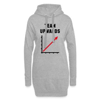 Équipe ascendante (Succès / Progrès / Rouge pourri 2C) - Sweat-shirt à capuche long Femme - gris chiné - Devant