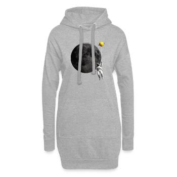 Astronaut and Moon Balloon - Hoodie-Kleid - Grau meliert - Vorne
