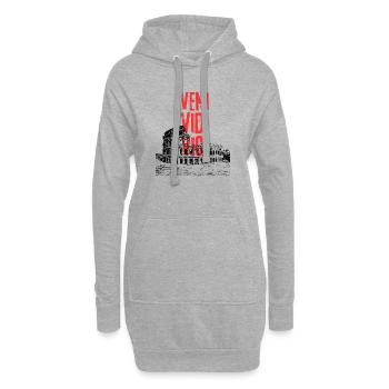 Veni Vidi Vici Distressed Text - Hoodie Dress - heather grey - Front