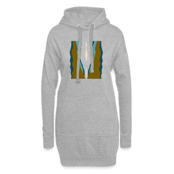 Shirtkragen - Hoodie-Kleid - Grau meliert - Vorne