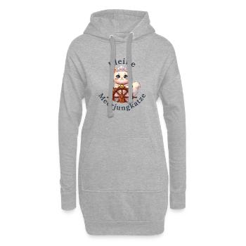 Kleine Meerjungkatze - Baby Katze - Hoodie-Kleid - Grau meliert - Vorne