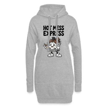 Hot Mess Express Kaffee-Lokomotive - Hoodie-Kleid - Grau meliert - Vorne