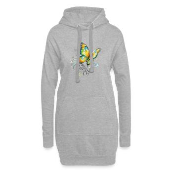 Butterfly colorful - Hoodie Dress - heather grey - Front