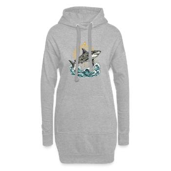 Guardian_Shark - Hoodie Dress - heather grey - Front