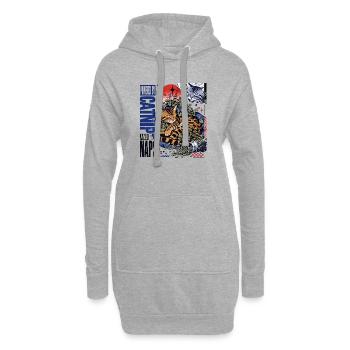 Powered by Catnip and Naps – Gemütliche Bengal Kat - Hoodie-Kleid - Grau meliert - Vorne