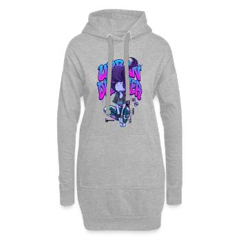 Urban Dreamer Lofi Anime Girl Graffiti Streetwear - Hoodie Dress - heather grey - Front