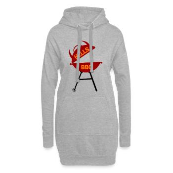 Talons : design de barbecue style rétro - Sweat-shirt à capuche long Femme - gris chiné - Devant