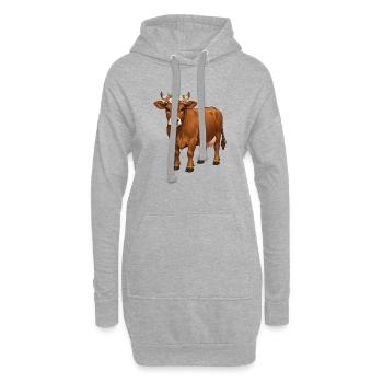 Brown Cow - Hoodie Dress - heather grey - Front