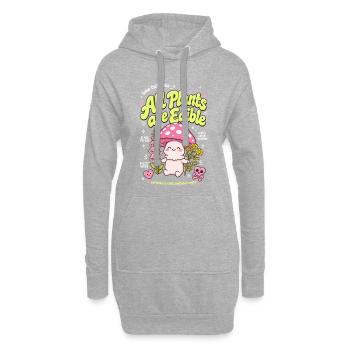 Jardinage urbain : toutes les plantes sont comestibles - Sweat-shirt à capuche long Femme - gris chiné - Devant