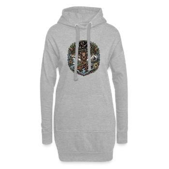 Cerfs de la forêt lunaire avec paysage fluvial - Sweat-shirt à capuche long Femme - gris chiné - Devant