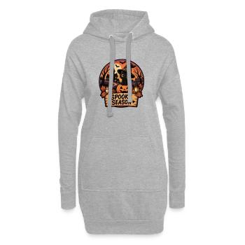 Magie de la citrouille chatte effrayante - Sweat-shirt à capuche long Femme - gris chiné - Devant