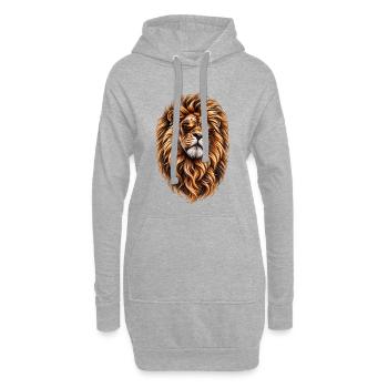 Löwenstark – Wilder Charakter - Hoodie-Kleid - Grau meliert - Vorne