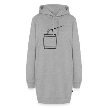 Martinslaterne handgezeichnet - Hoodie-Kleid - Grau meliert - Vorne - AI Model Female 172 light (172cm)