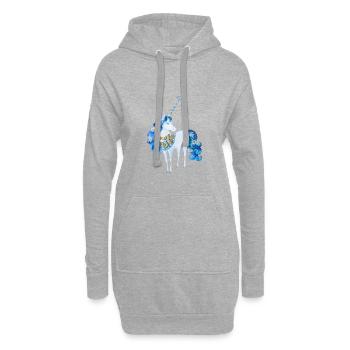 Licorne Bavaroise - Sweat-shirt à capuche long Femme - gris chiné - Devant