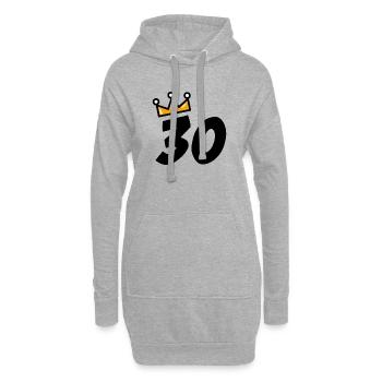 30. Geburtstag Geschenkidee - Hoodie-Kleid - Grau meliert - Vorne