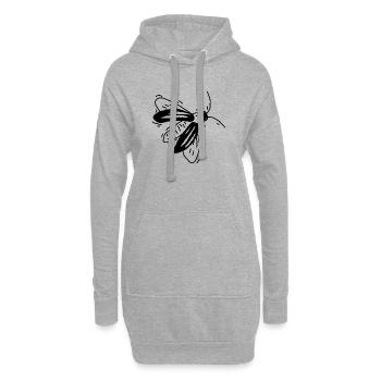 Abeille - Sweat-shirt à capuche long Femme - gris chiné - Devant
