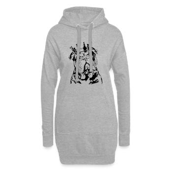 OLD DEUTSCH BULLDOG Crown Dog Chiens Wilsigns - Sweat-shirt à capuche long Femme - gris chiné - Devant