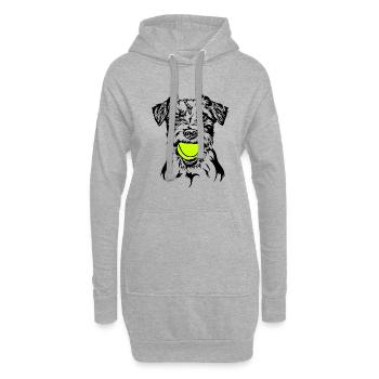 Jack Russell Terrier Ball Ball Junkie Dog Wilsigns - Sweat-shirt à capuche long Femme - gris chiné - Devant