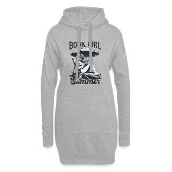 Book Girl Summer - Sweat-shirt à capuche long Femme - gris chiné - Devant
