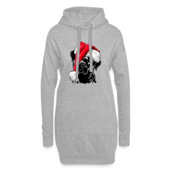 Père Noël LABRADOR Chiens de Noël Labbi Wilsigns - Sweat-shirt à capuche long Femme - gris chiné - Devant