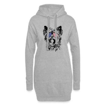 Yorkshire Terrier America Flag Lunettes de soleil - Sweat-shirt à capuche long Femme - gris chiné - Devant