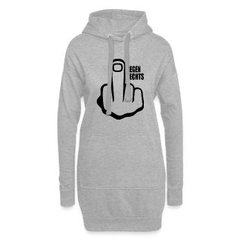 Gegen rechts - Hoodie-Kleid - Grau meliert - Vorne