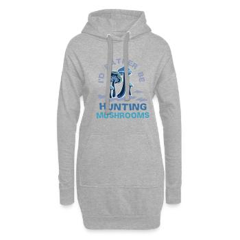 „Growing Mushrooms“ ironisches Zitat - Hoodie-Kleid - Grau meliert - Vorne