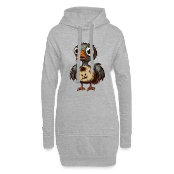 Truthahn Halloween Zombie - Hoodie-Kleid - Grau meliert - Vorne