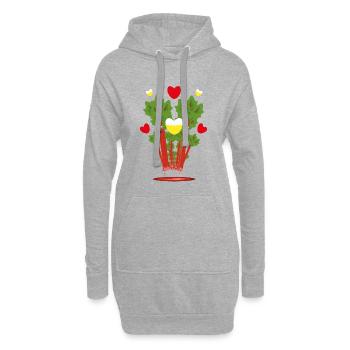 Bier trifft Rhabarber, ein toller Hingucker. - Hoodie-Kleid - Grau meliert - Vorne