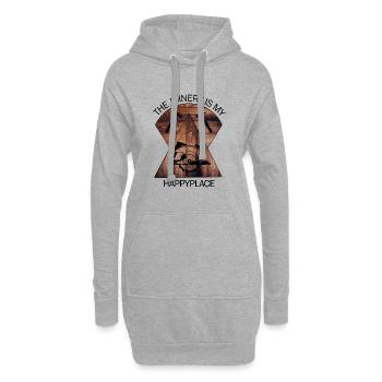 Charpentier, charpentier, charpentier, charpentier, artisan, bois - Sweat-shirt à capuche long Femme - gris chiné - Devant