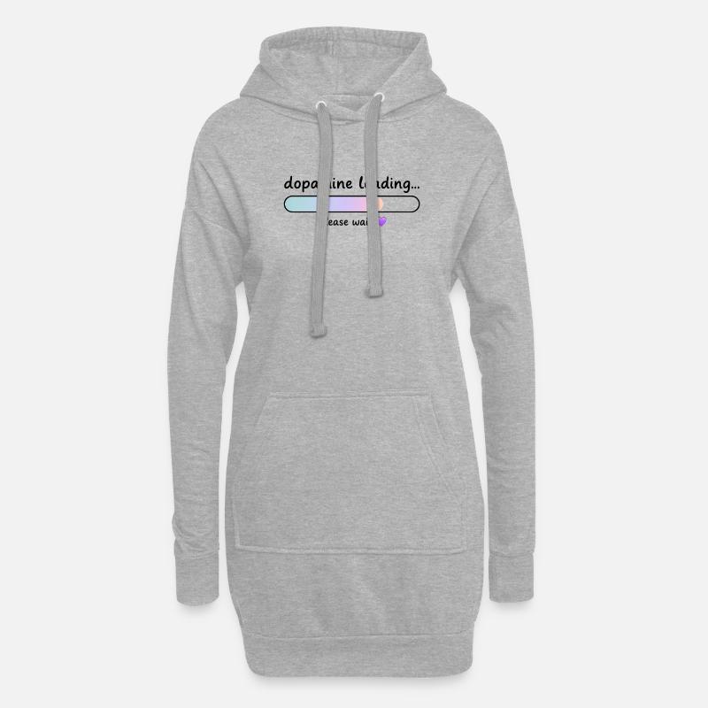 Dopamine Loading Gradient - Hoodie Dress - heather grey