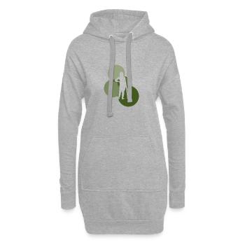 Skateboarding Skateboarder Ollie - Hoodie-Kleid - Grau meliert - Vorne