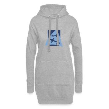 Gymnase Bodybuilder - Sweat-shirt à capuche long Femme - gris chiné - Devant