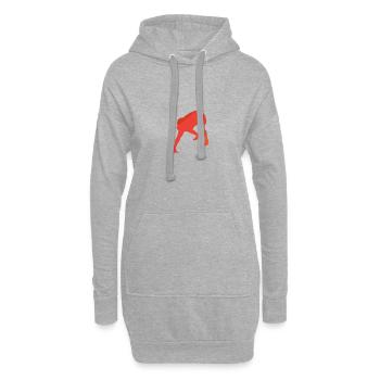 Joueur de football américain - Sweat-shirt à capuche long Femme - gris chiné - Devant