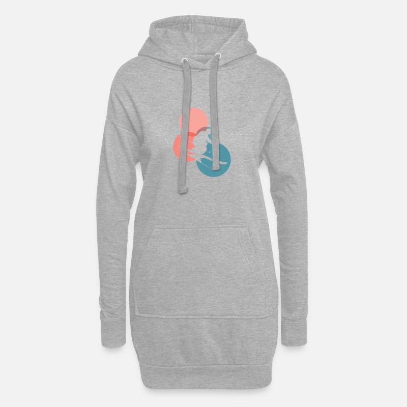 Schi Skiing - Hoodie-Kleid - Grau meliert