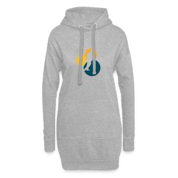 Grille de football - Sweat-shirt à capuche long Femme - gris chiné - Devant