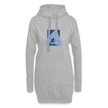 Chute de raquette de badminton - Sweat-shirt à capuche long Femme - gris chiné - Devant