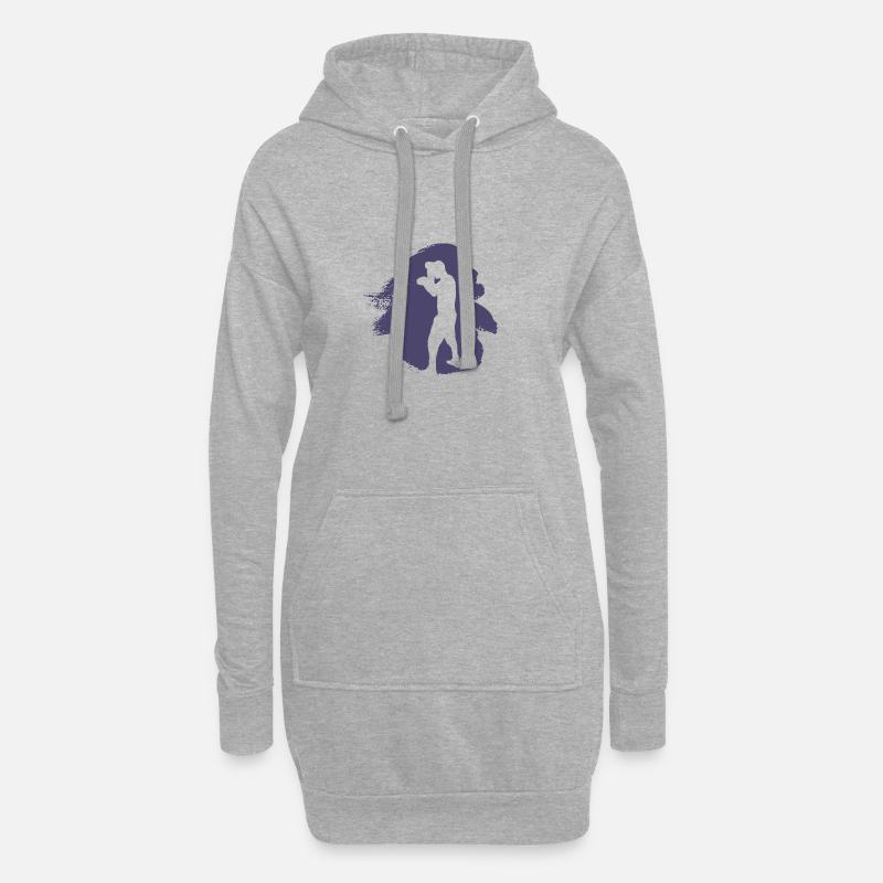 Boxe Match de boxe Match de boxe - Sweat-shirt à capuche long Femme - gris chiné