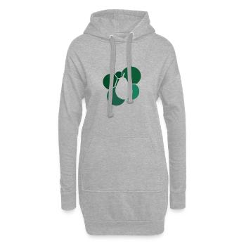 Avocat végétalien gourmand - Sweat-shirt à capuche long Femme - gris chiné - Devant