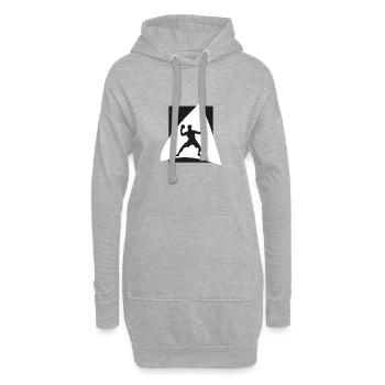 Tennis, Joueurs de tennis de table, Tennis de table - Sweat-shirt à capuche long Femme - gris chiné - Devant