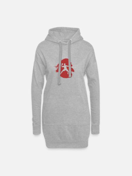 Tischtennisball Tischtennisspieler Tennis - Hoodie-Kleid - Grau meliert