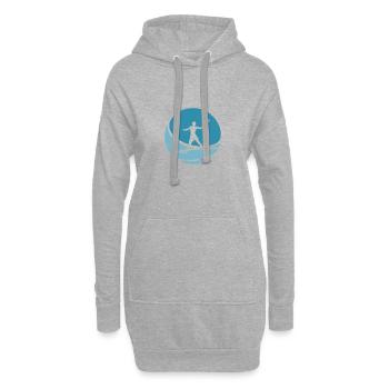 Tennis, beach tennis, ballon de plage - Sweat-shirt à capuche long Femme - gris chiné - Devant