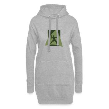 Tennis de table Raquette de tennis de table - Sweat-shirt à capuche long Femme - gris chiné - Devant