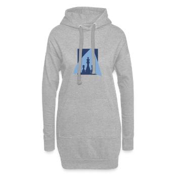 Échiquier Stratégie Joueur d’échecs - Sweat-shirt à capuche long Femme - gris chiné - Devant