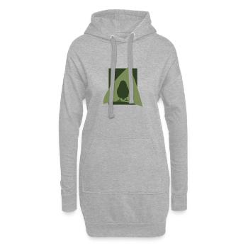 Oiseaux observant les ailes des oiseaux - Sweat-shirt à capuche long Femme - gris chiné - Devant