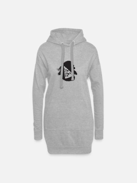 Souris Parmesan Gourmet - Sweat-shirt à capuche long Femme - gris chiné